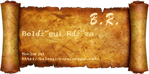 Belágyi Róza névjegykártya